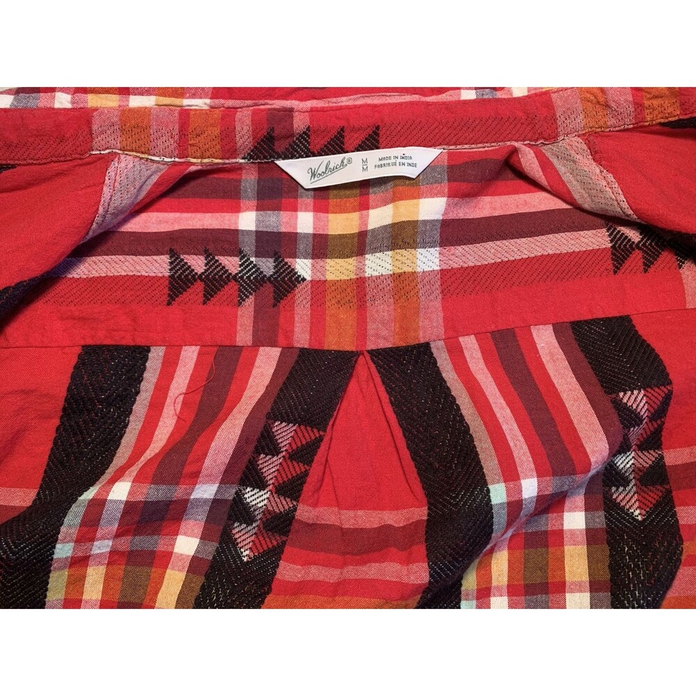 Woolrich Cotton Aztec Button Up Shirt M Multicolored Western Native Vintage